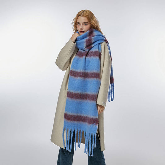 Retro Stripe Fleece Scarf ??Winter Warmth_CWASC2314
