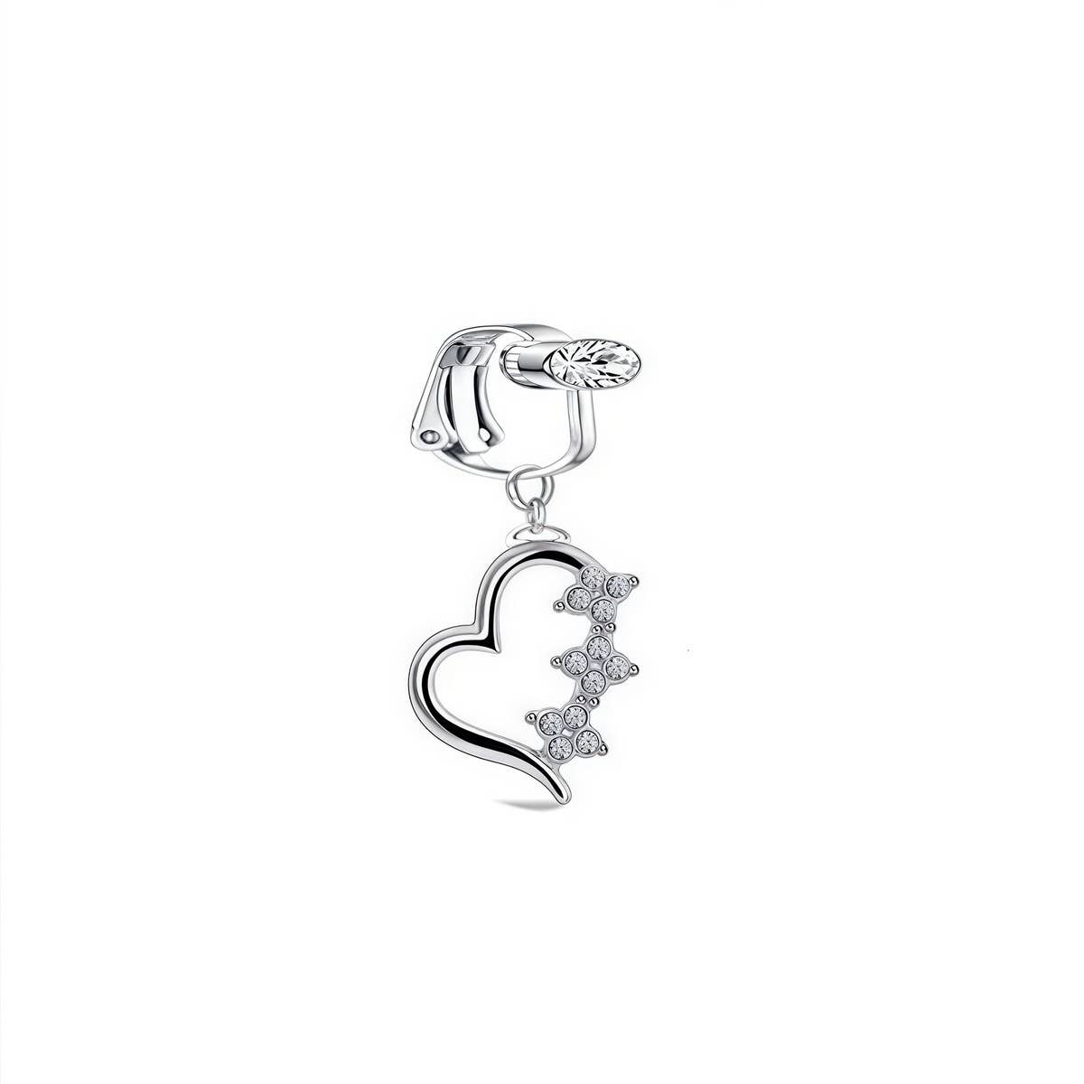 Crystal Moon Heart Butterfly Fake Navel Ring