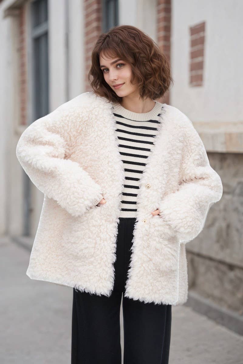 CWOCAL2321_FASHIONABLE LAMBSWOOL THICK LOOSE COAT