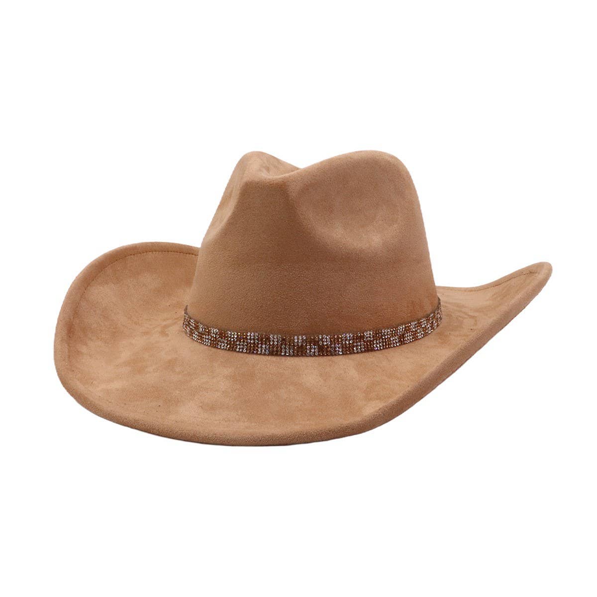 Western Ethnic Soft Suede Cowboy Fedora Hat_CWAH04400