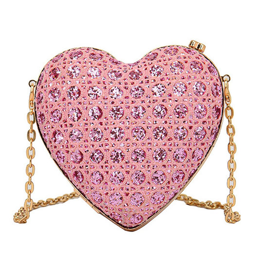 Fashionable rhinestone chic single-shoulder bag