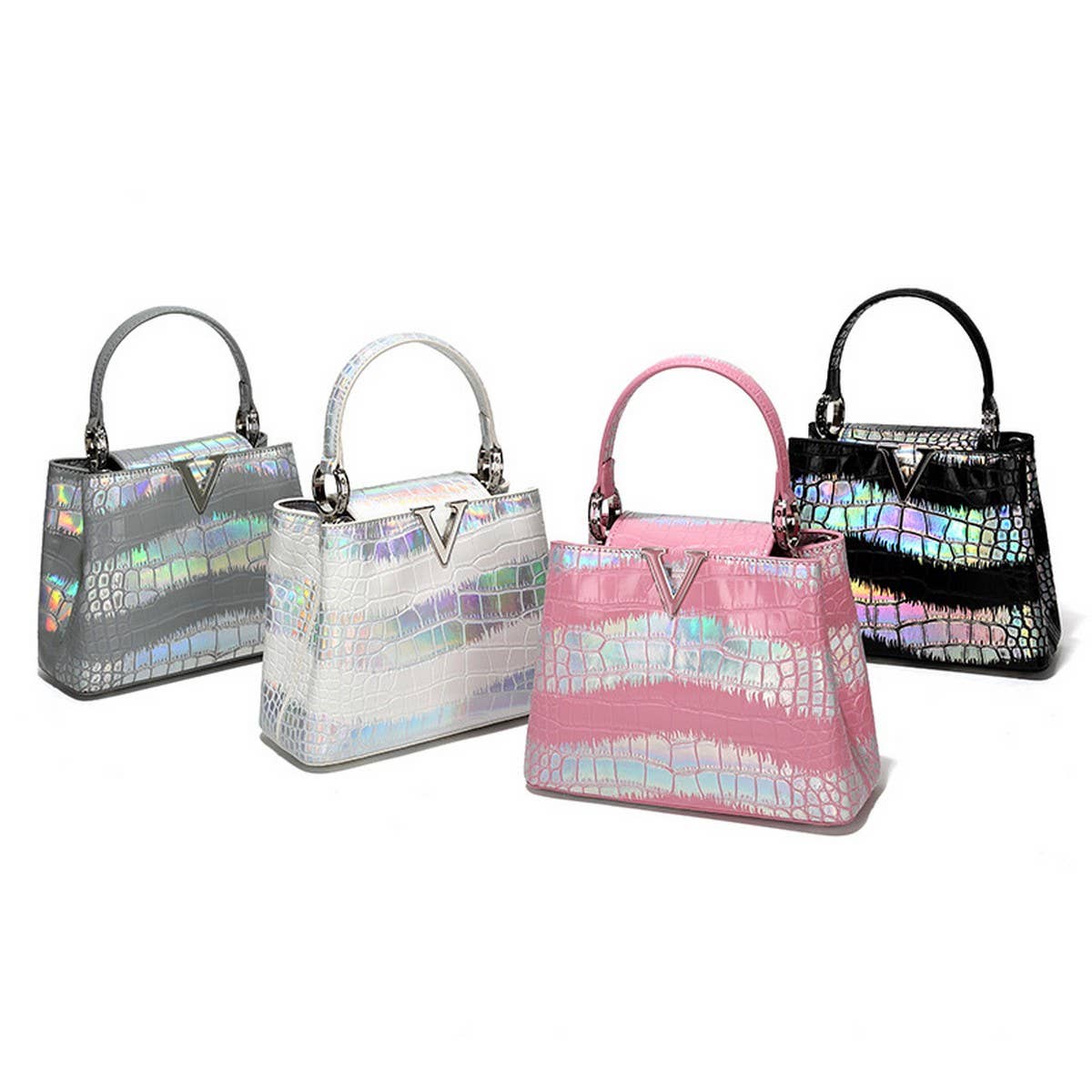 HIGH-END CONTRAST COLOR CROCODILE PATTERN TOTE BAG_CWAB3620