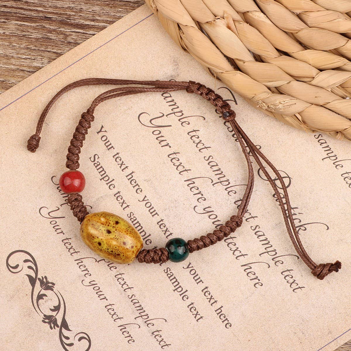 ETHNIC RETRO WOODEN BEADS ANCIENT STYLE BRACELET