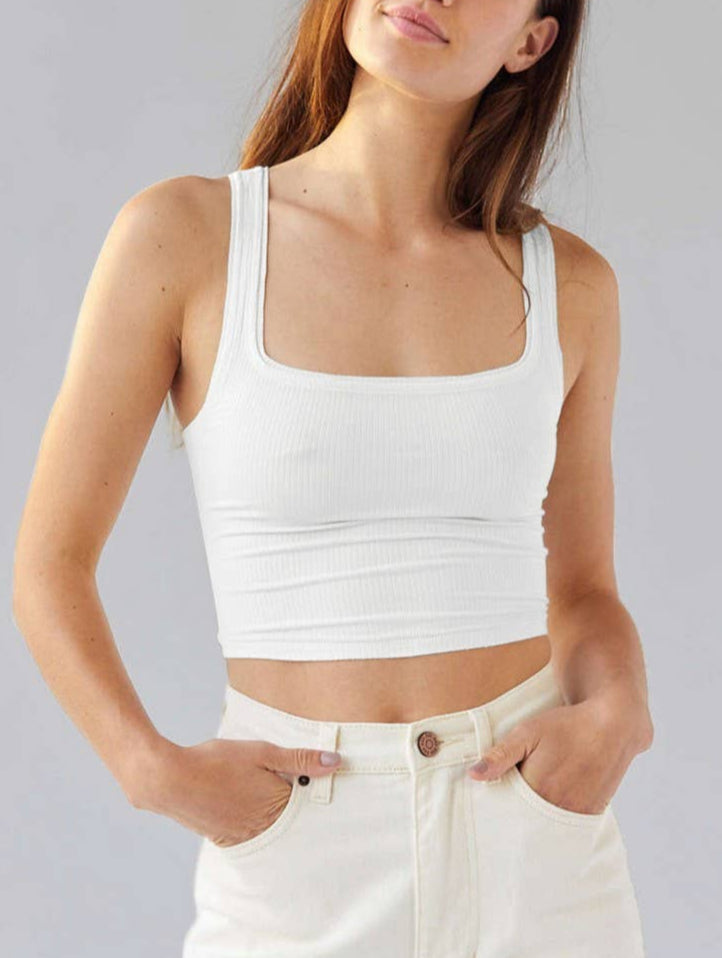 CLASSIC SOLID COLOR SHIRT TIGHTFITTING HALTER_CWTTK0293