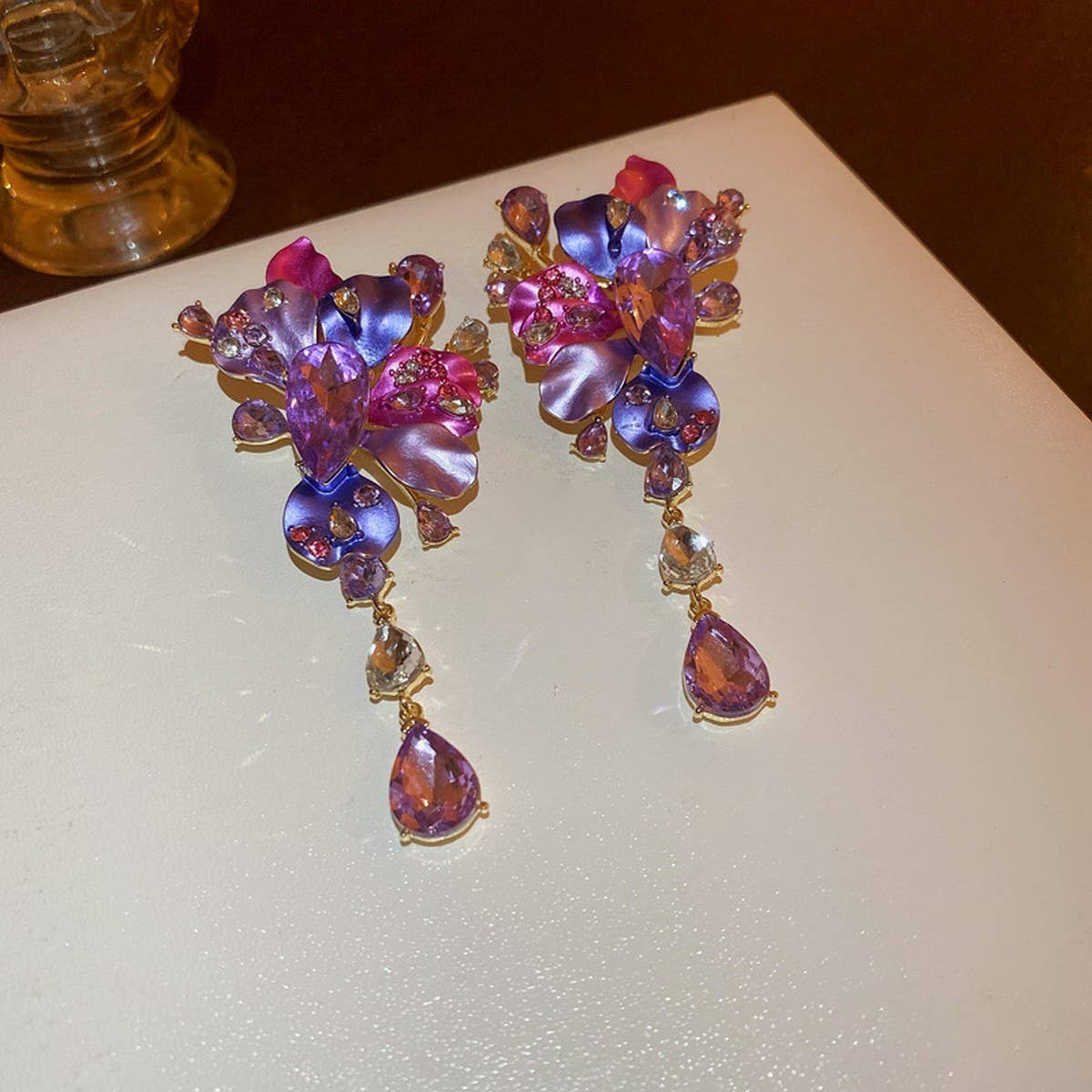 FLOWER TASSEL EXAGGERATED PERSONALITY EARRINGS