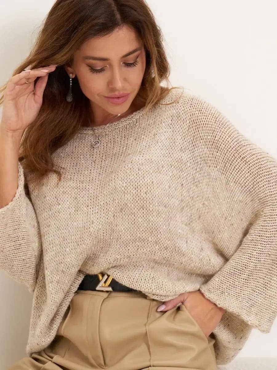 THIN SWEATER WITH LONG SLEEVES AND CREWNECK