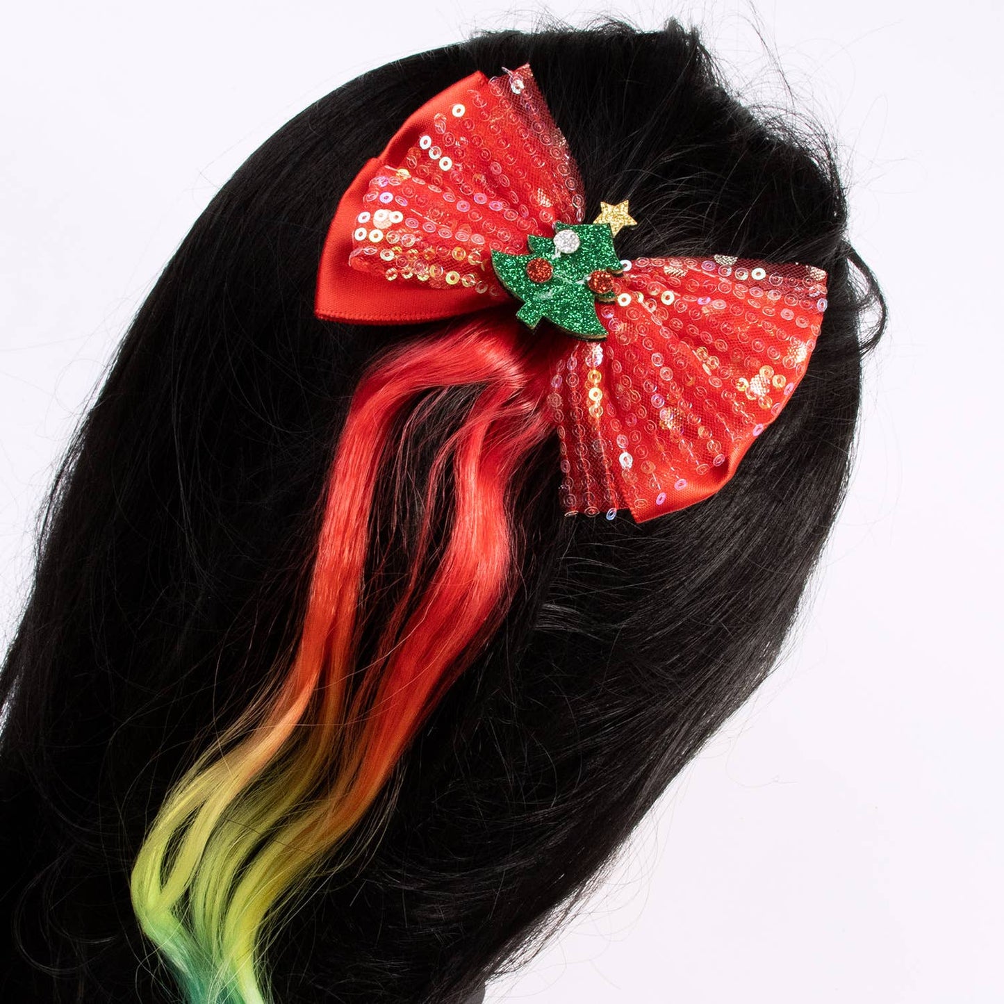 CHRISTMAS WIG SANTA CLAUS CHRISTMAS TREE BOW