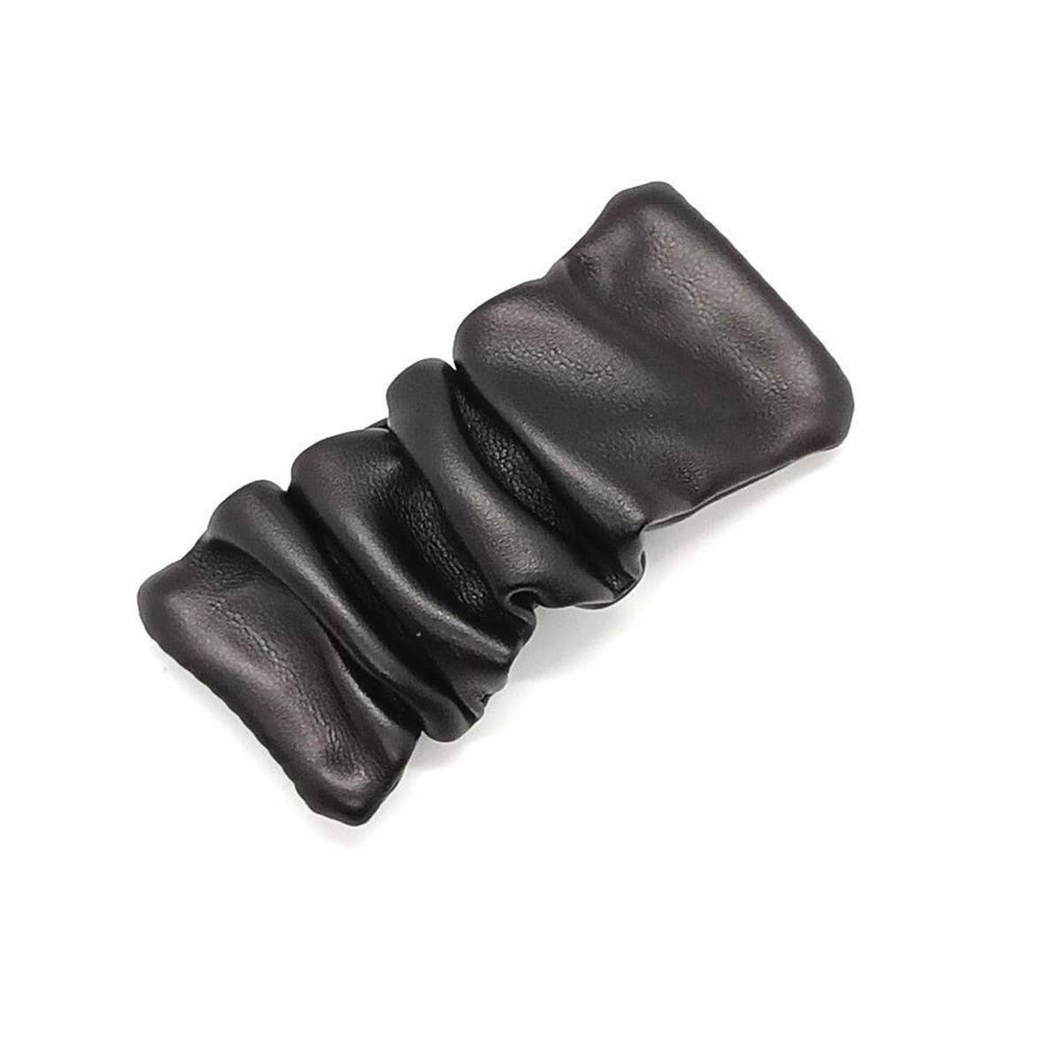 Soft Ruched PU Leather Sweet Side Hair Clip_CWAHA6364