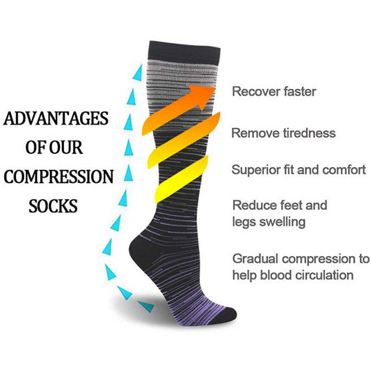 NEW GRADIENT MIXED COLOR COMPRESSION SOCKS