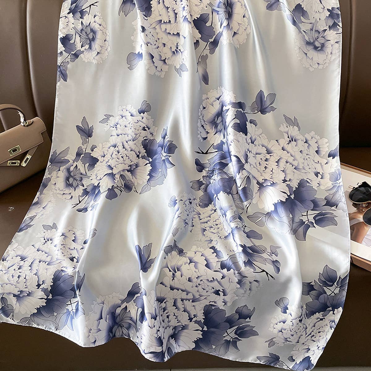 Silky Satin Long Scarf Shawl ? Versatile Wrap