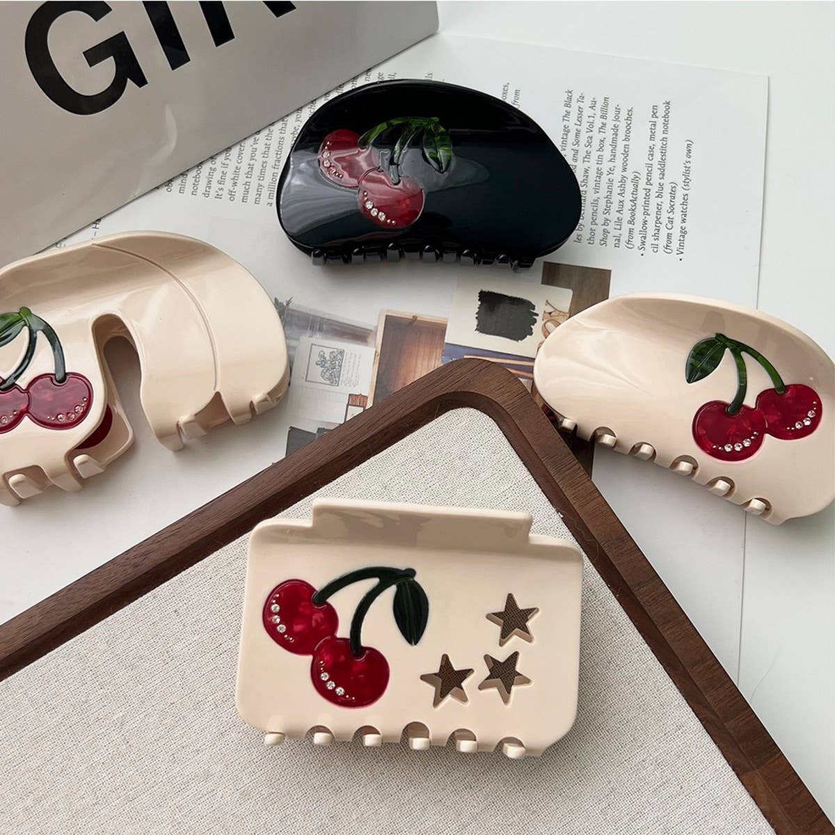 Cherry Series Acetate Hair Claw, Sweet Simple Clip_CWAHA5967