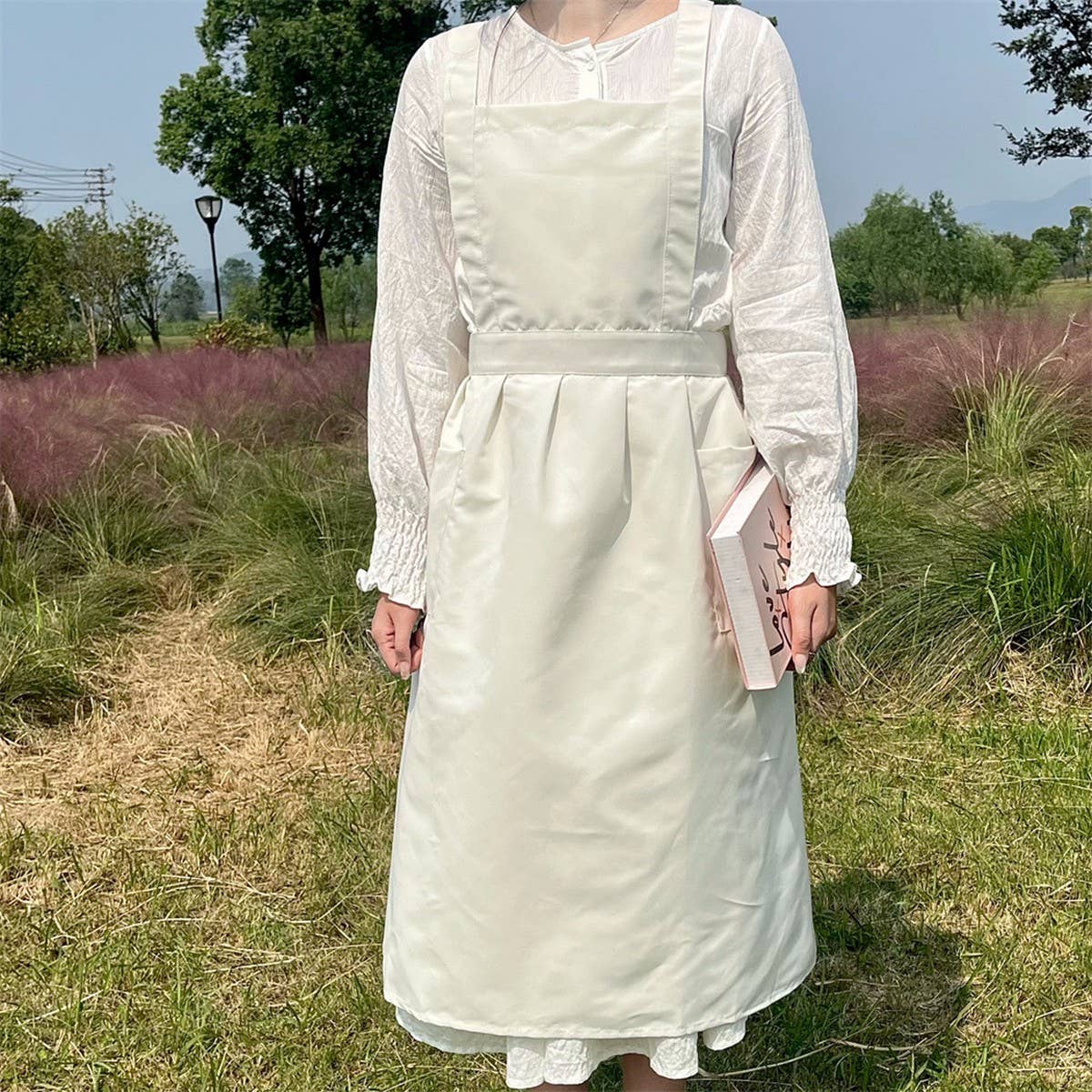 WATERPROOF AND OIL-PROOF SOLID COLOR COTTON APRON