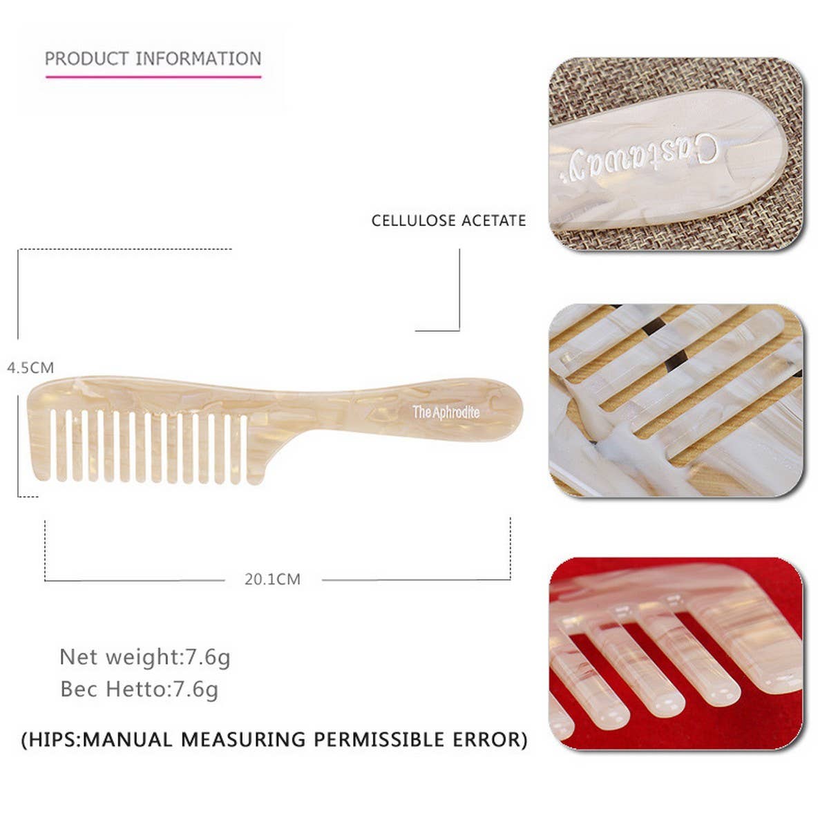 ACETATE HAIR COMB ANTI-STATIC HAIR COMB_CWAHA4195