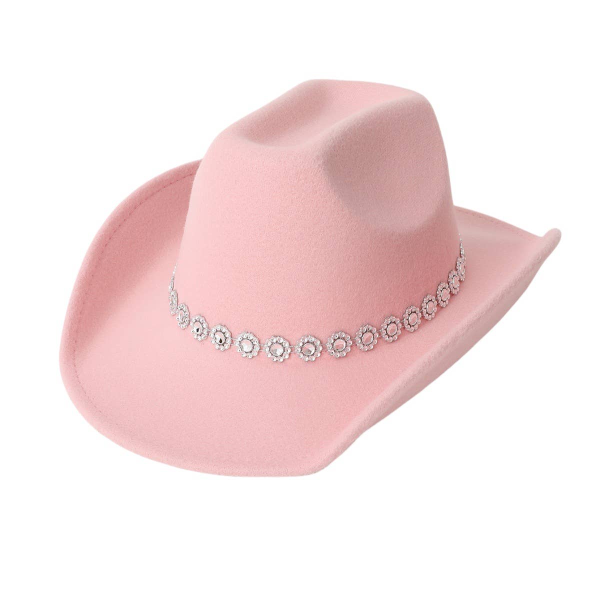 Spiral Sequin Brim Western Felt Fedora Hat_CWAH3625