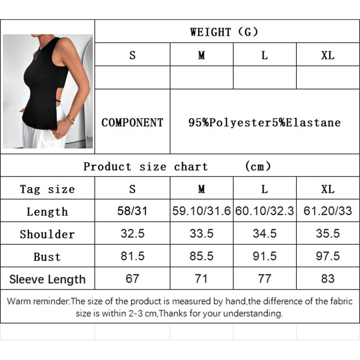 Simple sexy vest asymmetry from front to back top