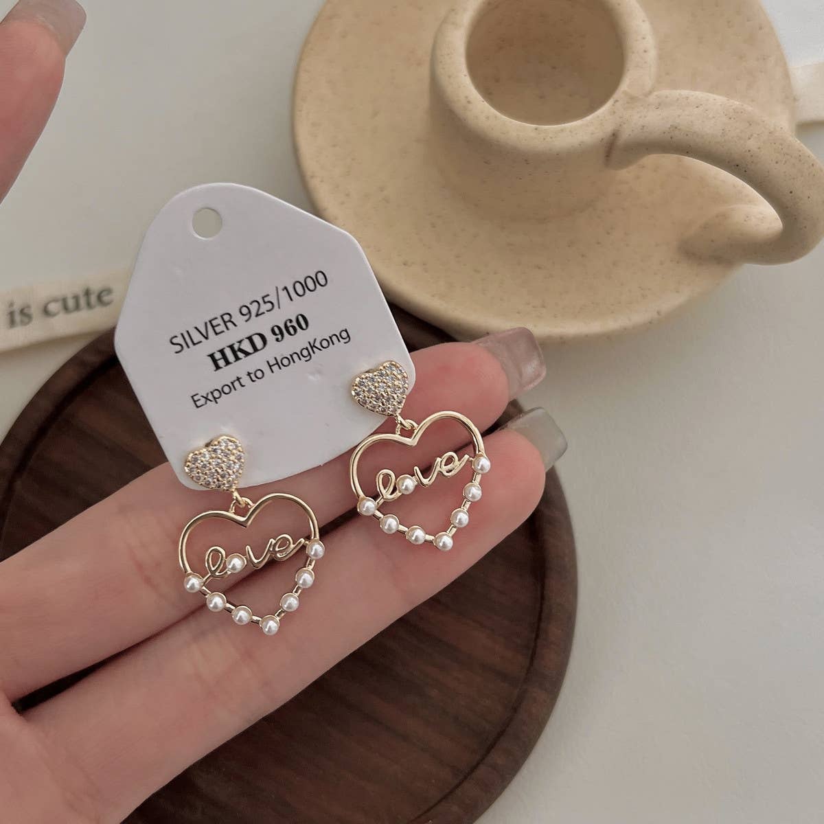 LIGHT LUXURY ENGLISH LOVE EARRINGS