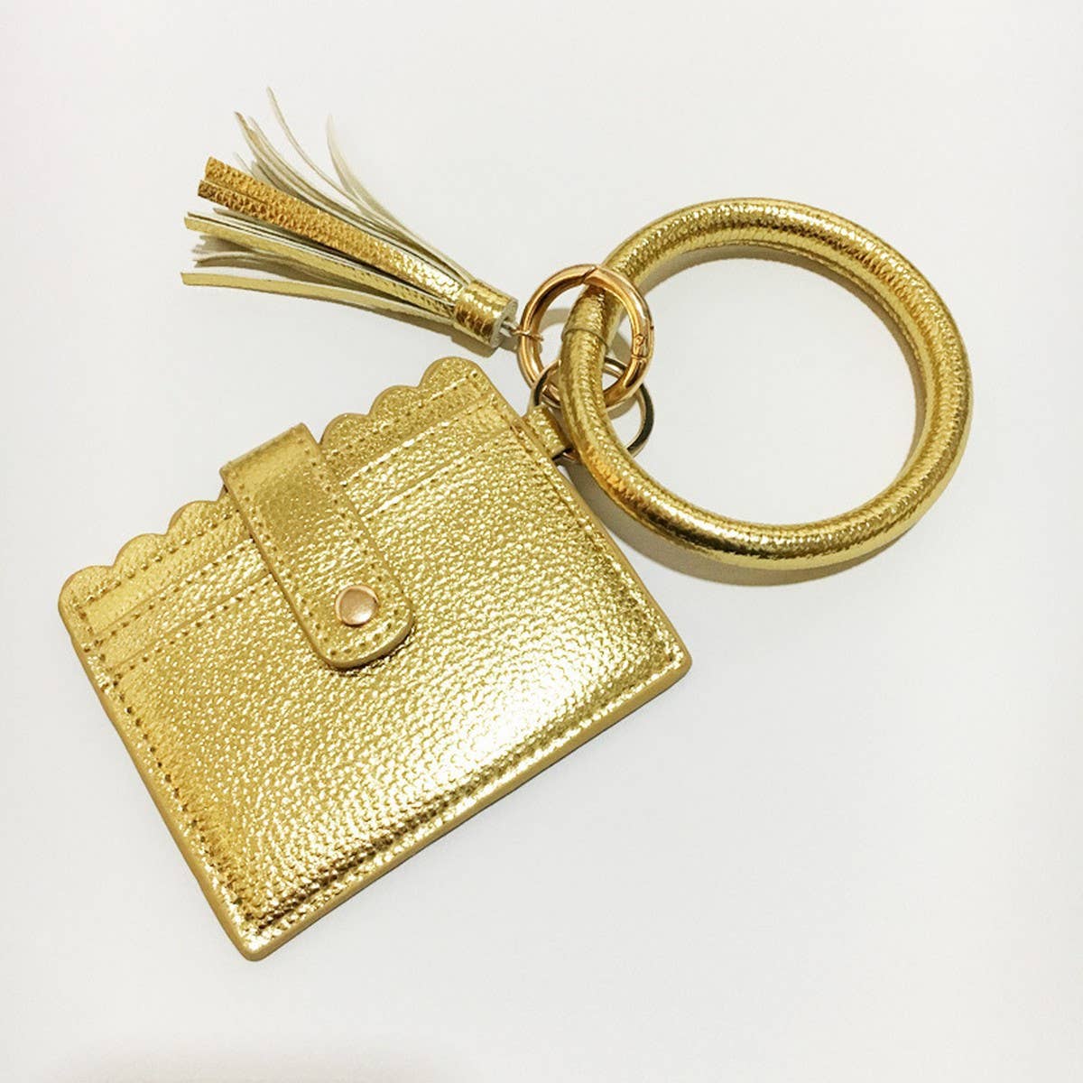 Leopard Keychain Bangle with PU Card Holder_CWAB5006