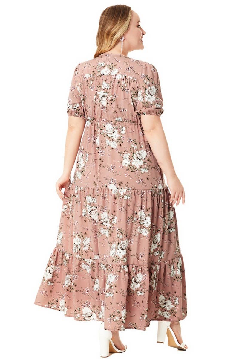 CWDMD3205_PLUS SIZED BOHEMIAN PRINT LOOSE MAXI DRESS