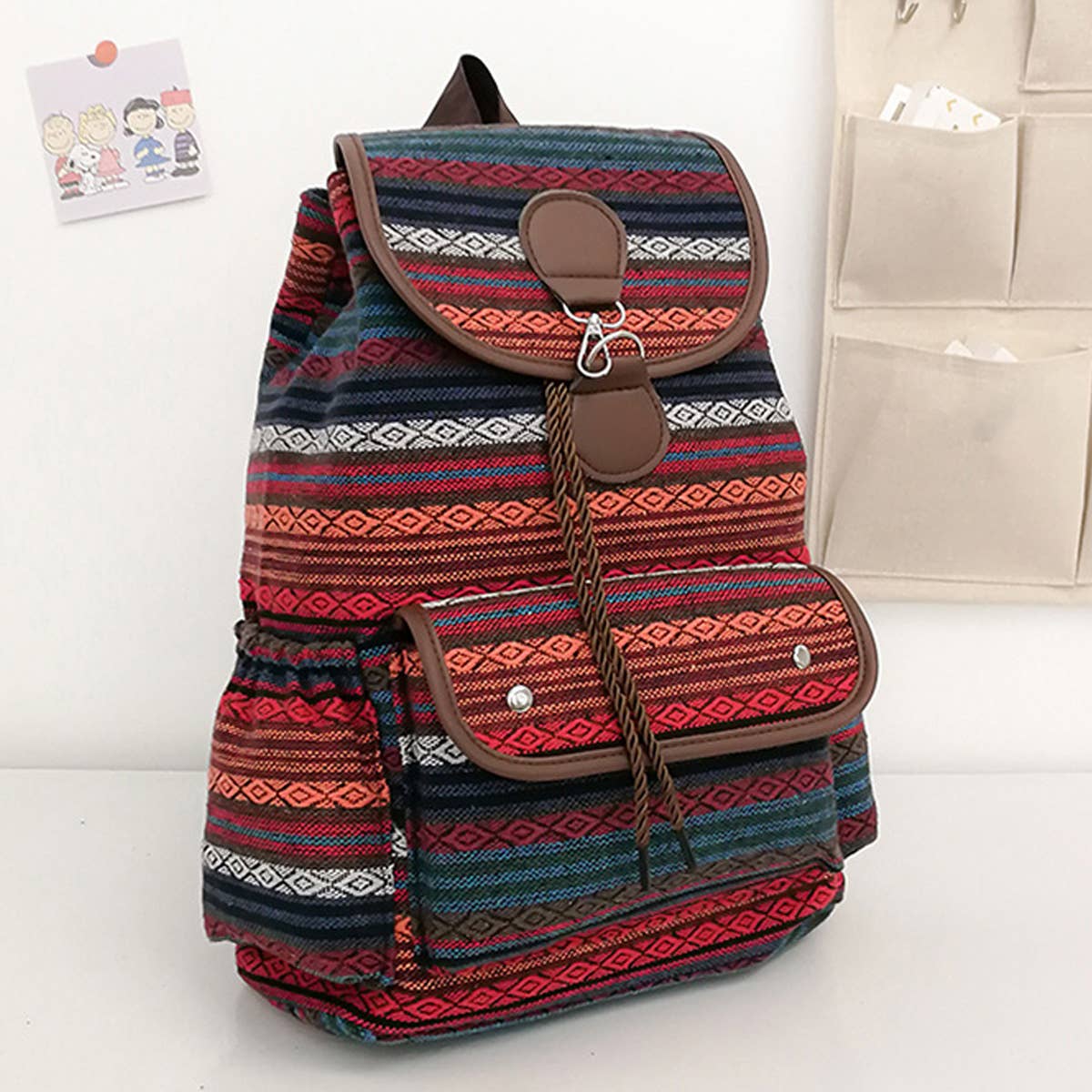 BOHO VINTAGE BACK-TO-SCHOOL CANVAS BACKPACK_CWAB2214