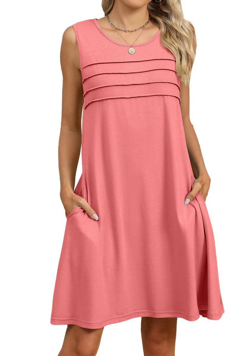 CWDSD7406_SPRING AND SUMMER CASUAL LOOSE POCKET DRESS