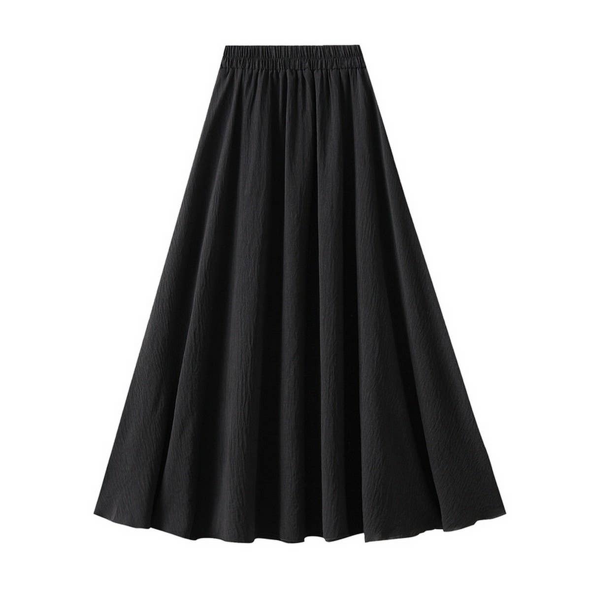 High-Waist A-Line Loose Fit Flowy Midi Skirt