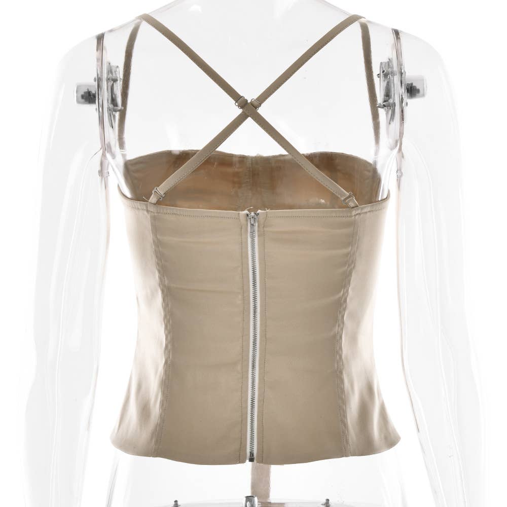 Sexy Backless Strapless Crop Top Bustier Cami