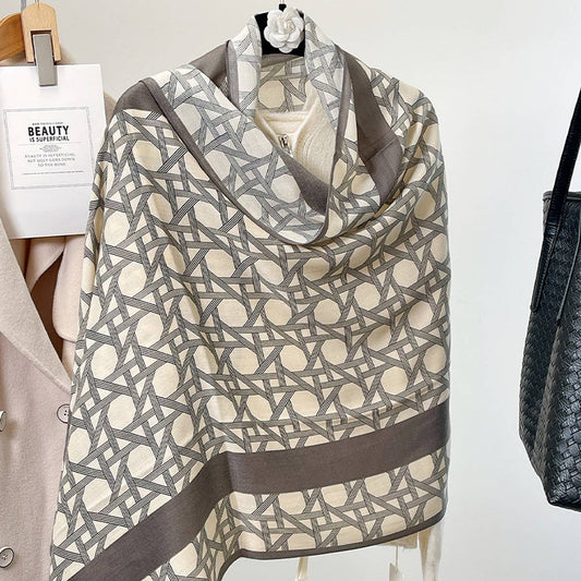 Velvet Scarf - Fall/Winter Floral Wrap for Women