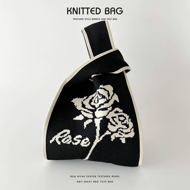 Flower series versatile knitted bag