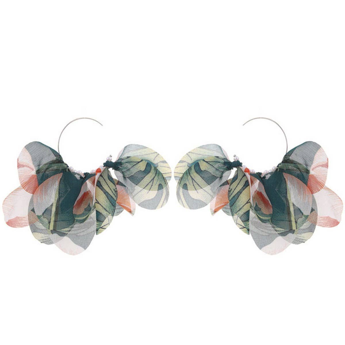 Fabric Tassel Earrings ??Handmade Statement Drop_CWMM6160