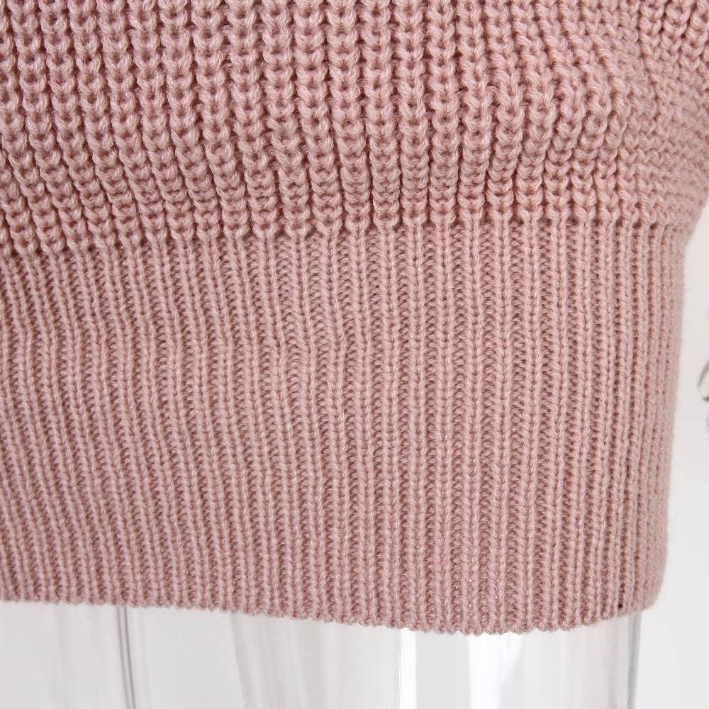 LONG-SLEEVED LINE-NECK LOOSE KNIT SWEATER DRESS