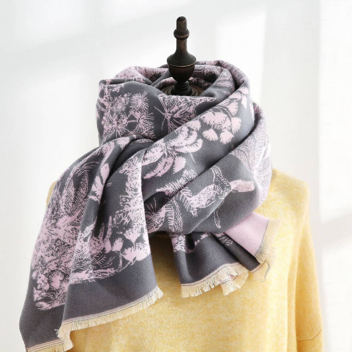 Double-Sided Faux Cashmere Scarf??Warm Shawl