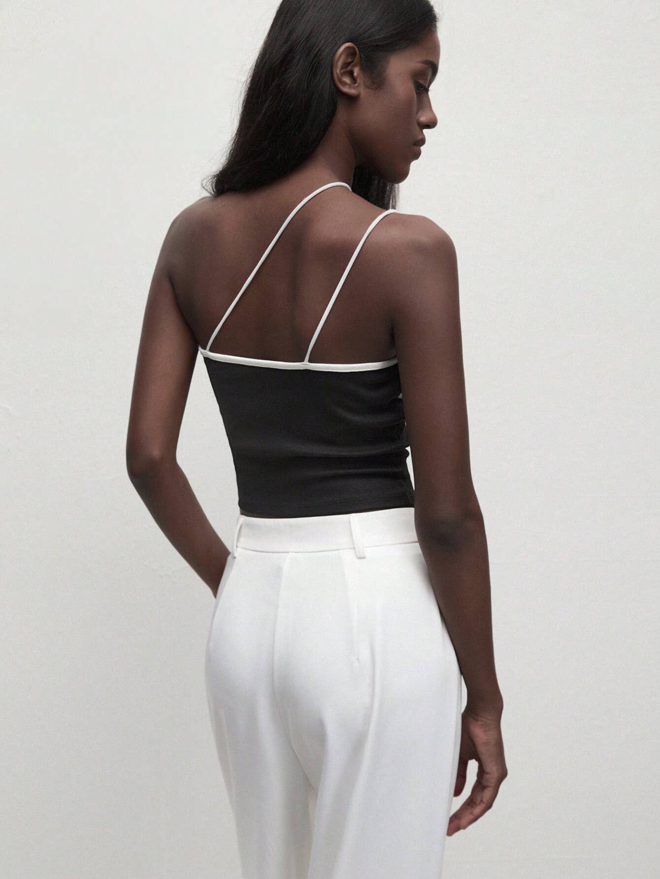 Unique design sensual single side strap vest