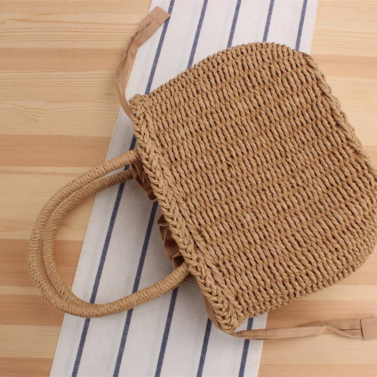 FOREST STYLE LITERARY LETTER PORTABLE STRAW BAG_CWAB2113