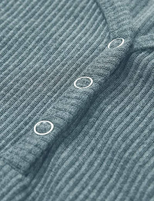 SOLID COLOR V-NECK BREASTED SLIM-FIT KNIT VEST