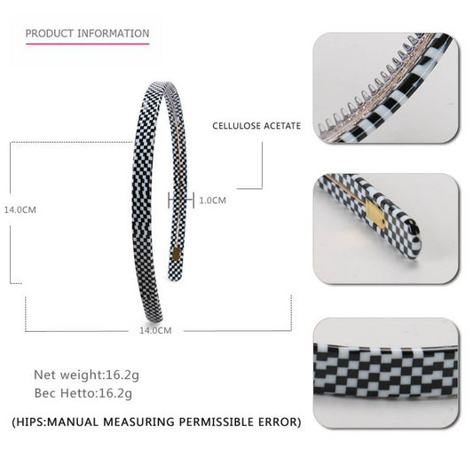 VINTAGE ACETATE HOUNDSTOOTH HEADBAND HAIRPIN