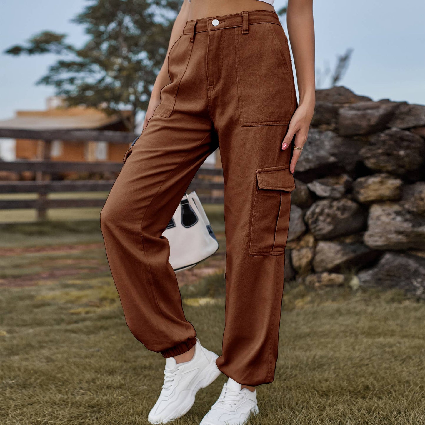 SEMI-ELASTIC PERSONALITY ALL-IN-ONE CARGO PANTS
