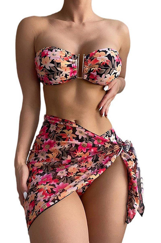 CWMW0796_METAL U-SHAPED THREE PIECE SWIMSUIT SET