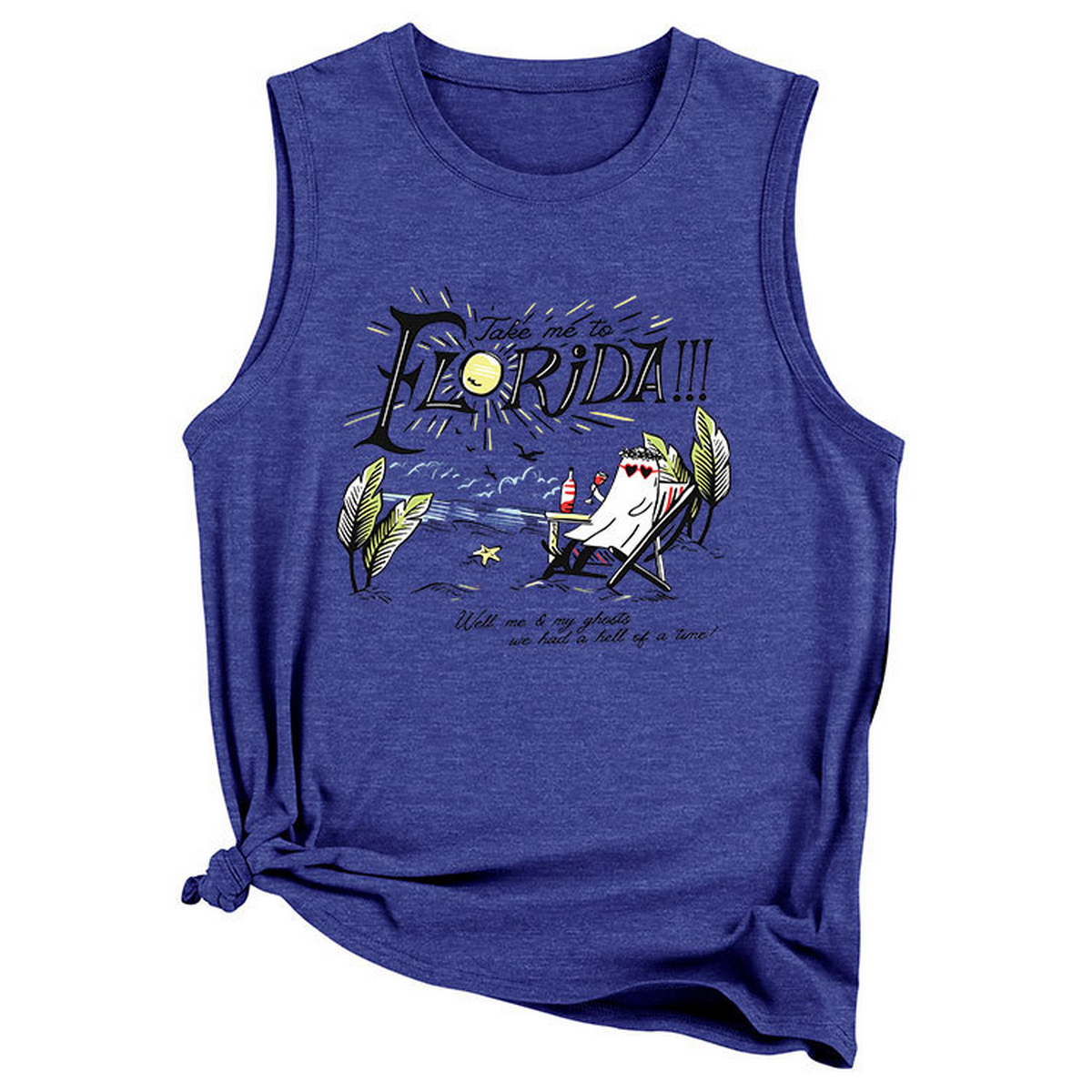 Trendy Loose Fit Tank, Funny Print for Women