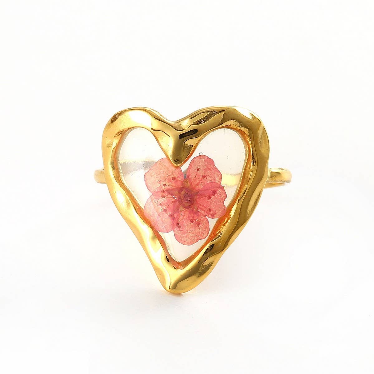 Open Adjustable Steel Ring with Dried Flowers_CWMM8930