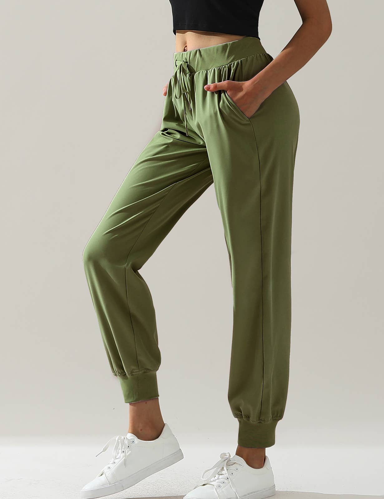 CWBLP423_Elastic Band Waist With Side Pocket Pants