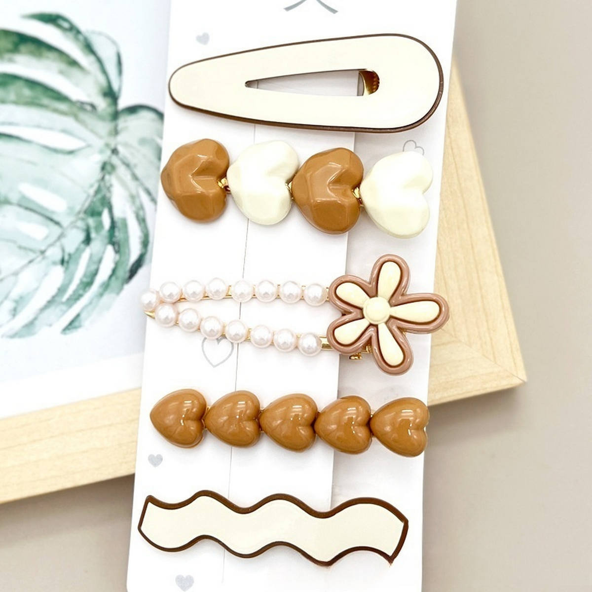 Rhinestone Pearl Hair Clip Set - Elegant Side Pin _CWAHA0159