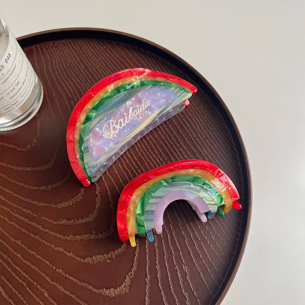 Sweet Rainbow Acetate Half-Moon Claw Clip ? Medium