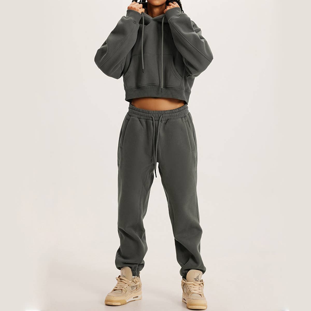 HOODED LONG-SLEEVED TOP HOODIE SET OF TWO SETS