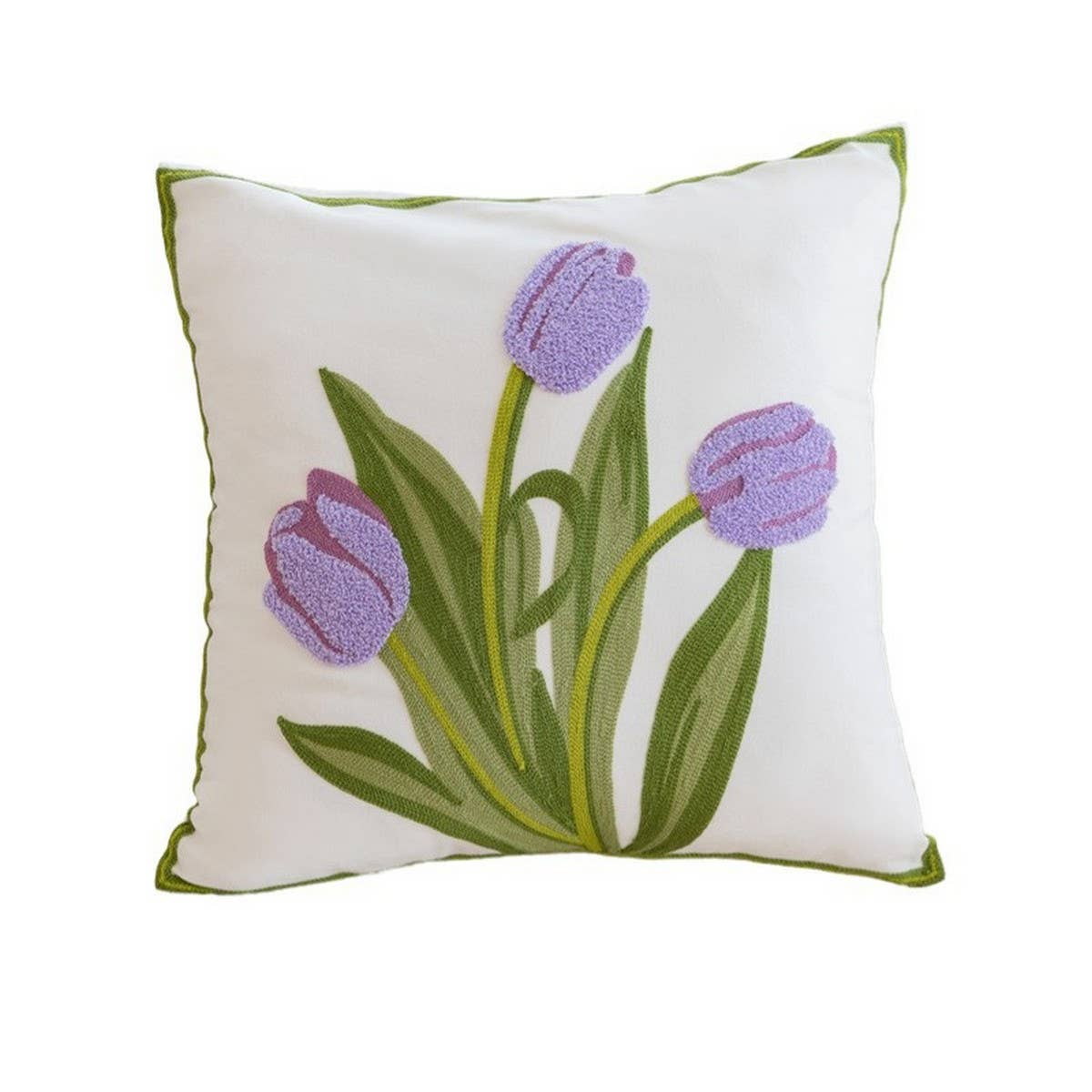 Embroidered Daisy Towel Stitch Cushion Cover