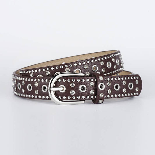 Double-row claw punk-style alloy buckle belt