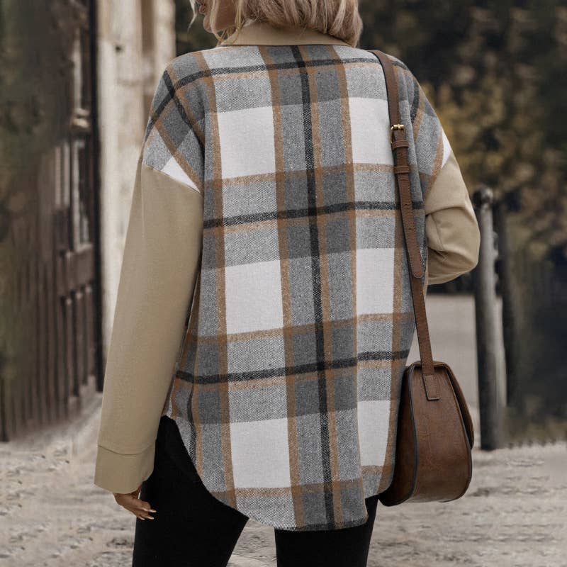 LAPEL PLAID SINGLE BREASTED ALL-IN-ONE JACKET