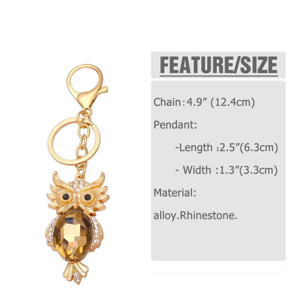 FASHIONABLE OWL METAL KEYCHAIN PENDENT