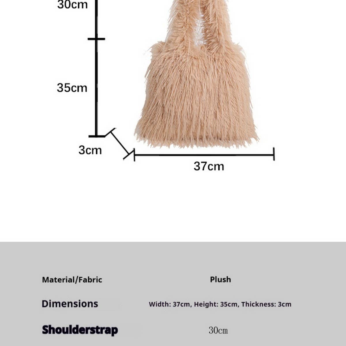 Fluffy Fur Tote Handbag Women Chic Shoulder Bag_CUAB00565