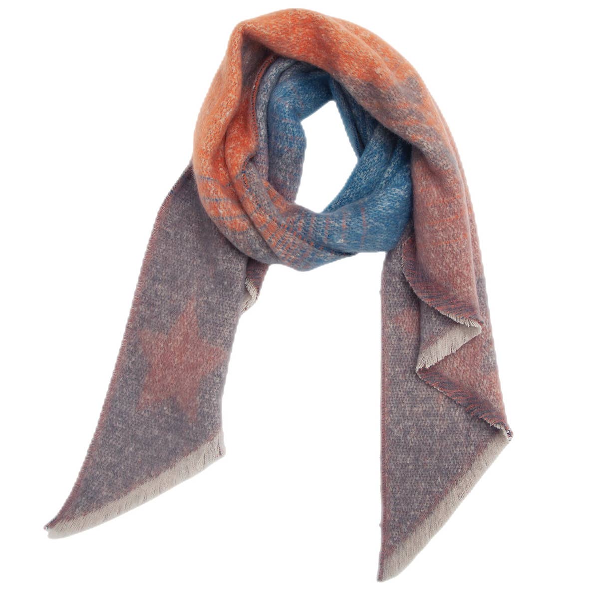 Diamond Pattern Scarf-Chunky Loop Yarn Winter Wrap