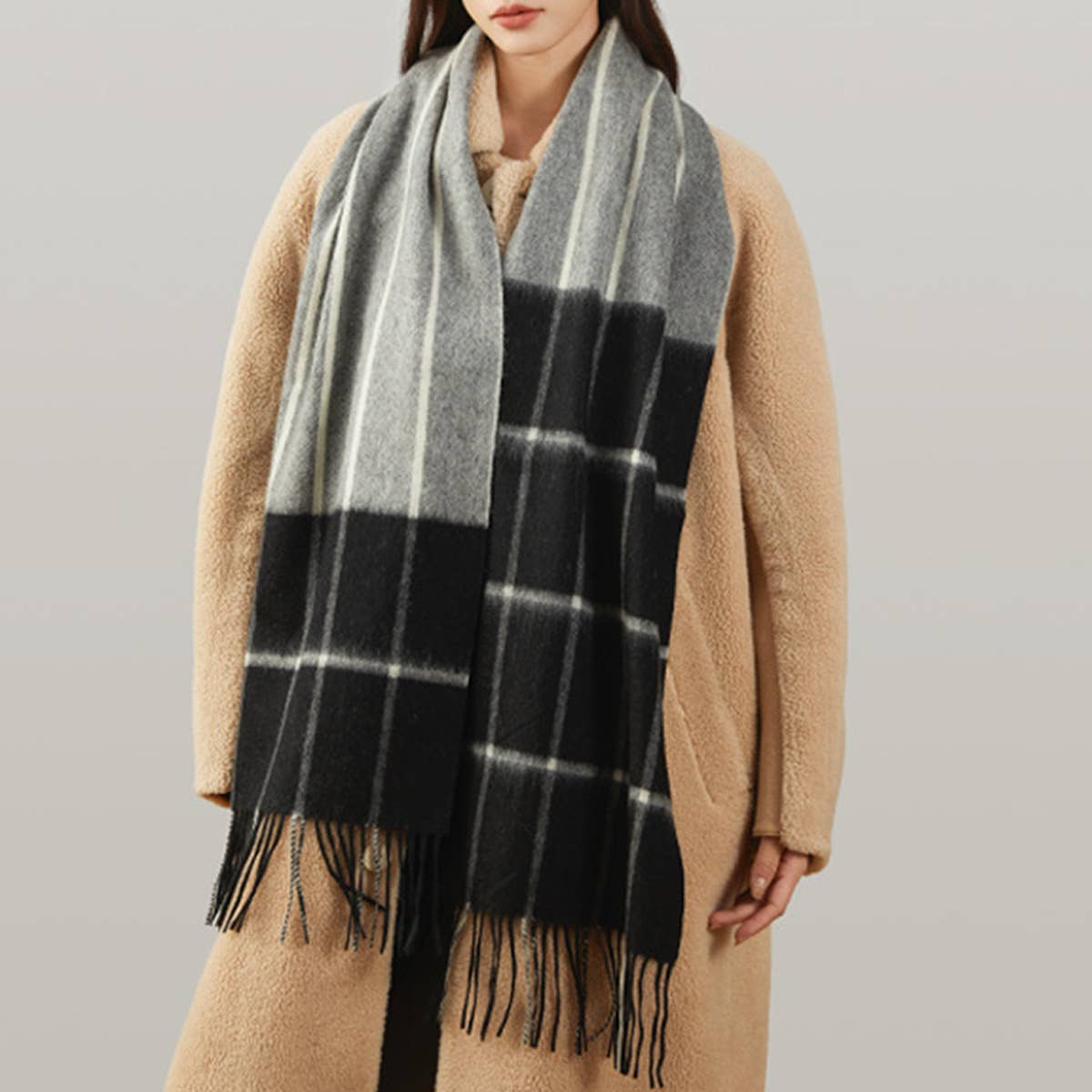 COLORBLOCK PLAID FASHION SCARF